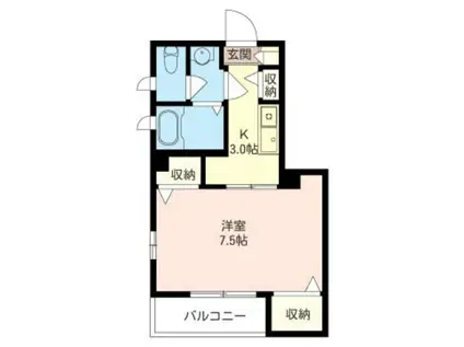 ビエナ・E(1K/2階)の間取り写真