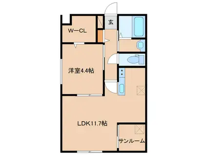 LUMINA COURT SAKAE(1LDK/1階)の間取り写真