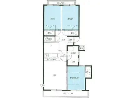 牛久ロイヤルレジデンスDII型(3LDK/1階)の間取り写真