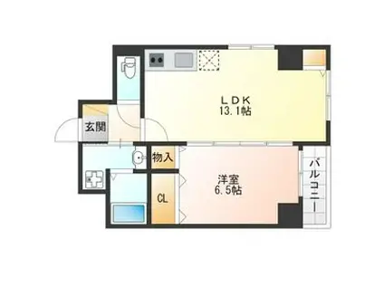 LALLURE松原(1LDK/5階)の間取り写真