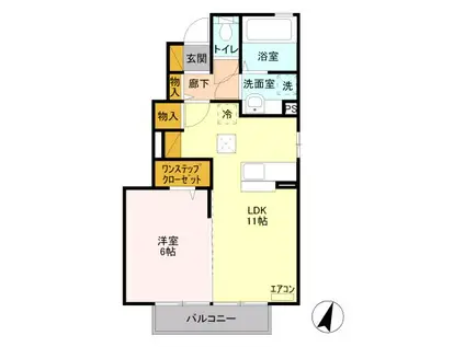 ダズリング シー(1LDK/1階)の間取り写真