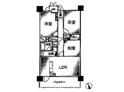 ダイアパレス姫路東(3LDK/8階)の間取り写真