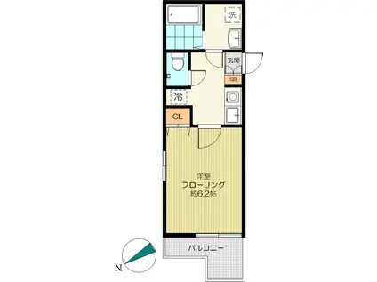 クレストワセダ(1K/3階)の間取り写真