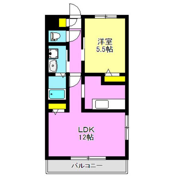 ワンズハウス(1LDK/3階)の間取り写真