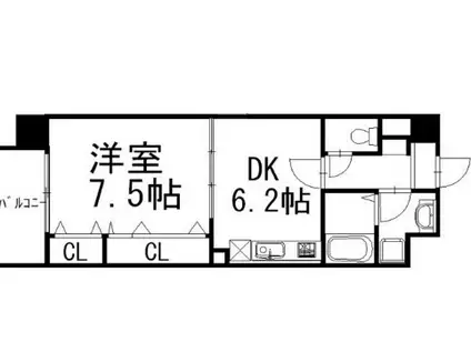 アヴァンタージュ(1DK/4階)の間取り写真