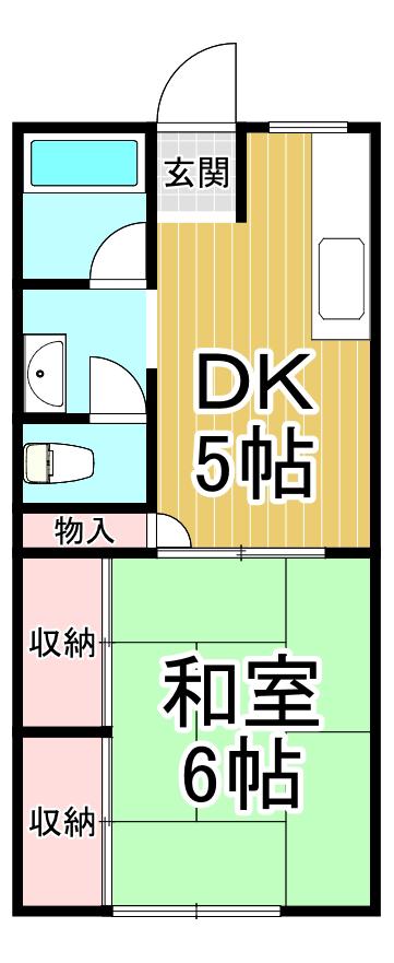 山下ビル(1DK/3階)の間取り写真