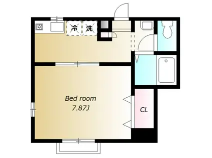 ベレーザ(1K/1階)の間取り写真