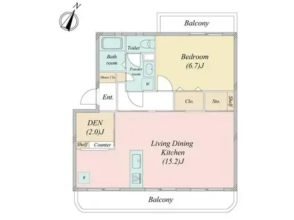 メゾンつくし野B号棟(1SLDK/4階)の間取り写真