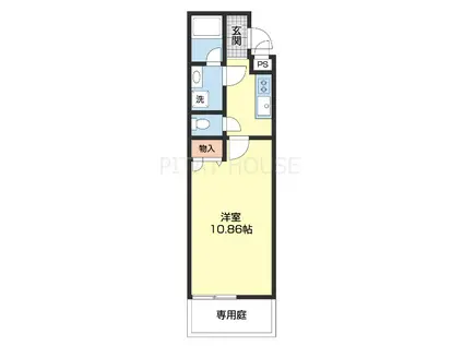 フジパレス小松原(1K/2階)の間取り写真