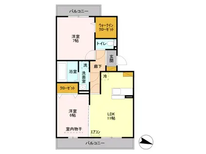 フェイバリッチ新和A 302(2LDK/3階)の間取り写真