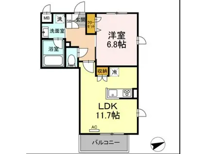 LE VERT HACHIOJI(1LDK/1階)の間取り写真