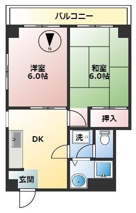 雅マンション(2DK/2階)の間取り写真
