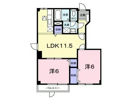 サニーハイツ(2LDK/1階)の間取り写真