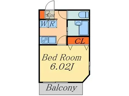 パラシオ(1K/3階)の間取り写真