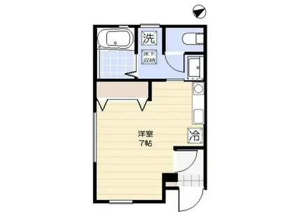 モンスリール(ワンルーム/1階)の間取り写真