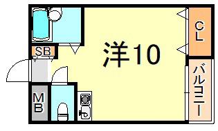 サニーパレス大津和(ワンルーム/2階)の間取り写真