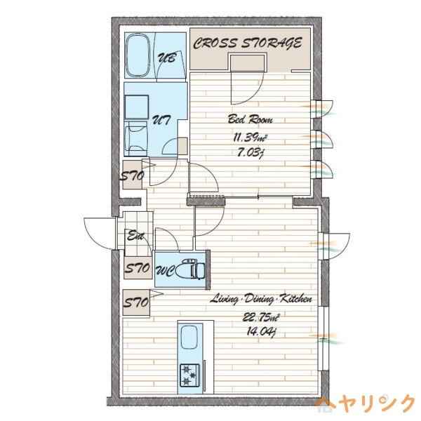 QUADOR NOIE 今池(1LDK/2階)の間取り写真