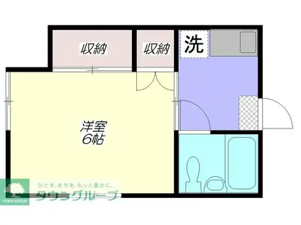 ホワイトコート(ワンルーム/2階)の間取り写真