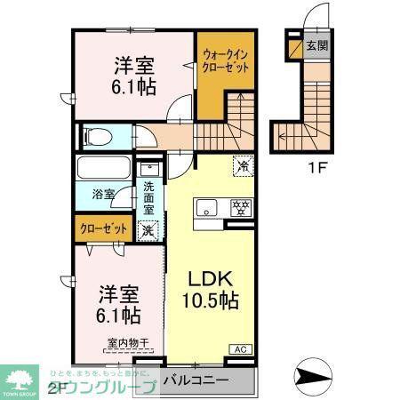 ラプエルタ(2LDK/2階)の間取り写真