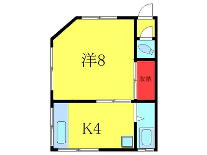 コーポまこと(1K/1階)の間取り写真
