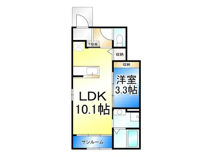 HIROA(1LDK/1階)の間取り写真