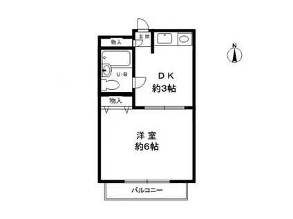 メゾン豊中PART21(1K/2階)の間取り写真