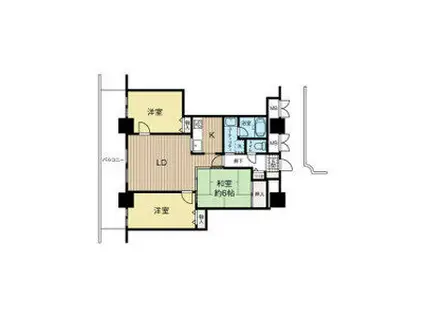 ライオンズマンション札幌スカイタワー(3LDK/9階)の間取り写真