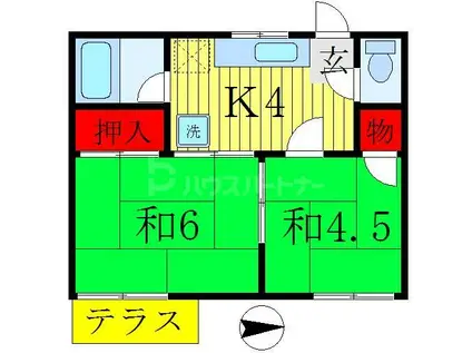 サンハイツ(2K/1階)の間取り写真