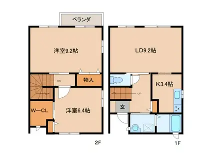 パルモ夢み台M(2LDK/1階)の間取り写真