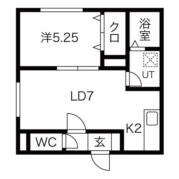 ハピネス宮の沢(1LDK/4階)の間取り写真