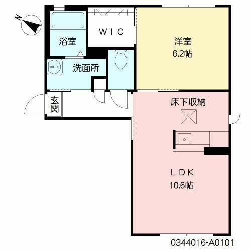 サリーレ新屋敷  I番館(1LDK/1階)の間取り写真
