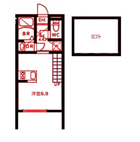 アリア西谷(ワンルーム/1階)の間取り写真