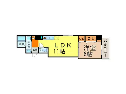 ボワドブローニュ(1LDK/2階)の間取り写真