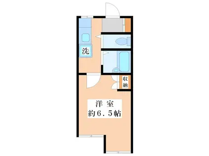 京王井の頭線 池ノ上駅 徒歩1分 2階建 築34年(1K/2階)の間取り写真