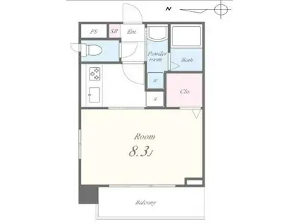 ナチュラルハウス(1K/4階)の間取り写真