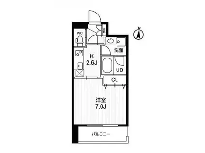 アーバンフラッツ西中島(1K/6階)の間取り写真