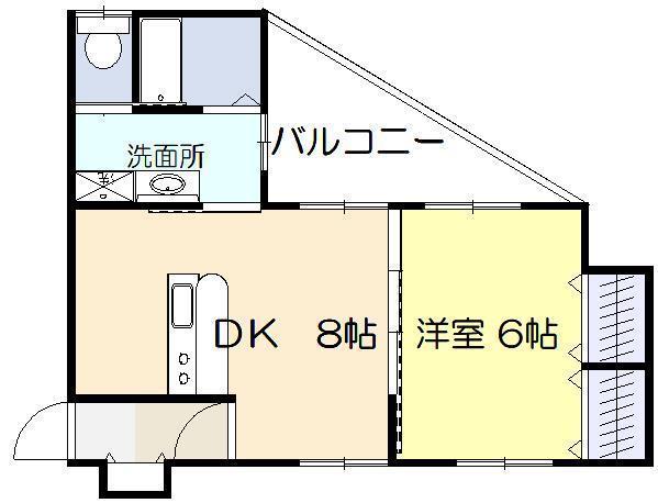 第二MT恒久ビル(1DK/2階)の間取り写真