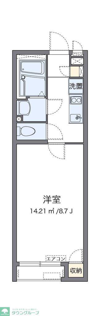 クレイノパルテドール(1K/1階)の間取り写真