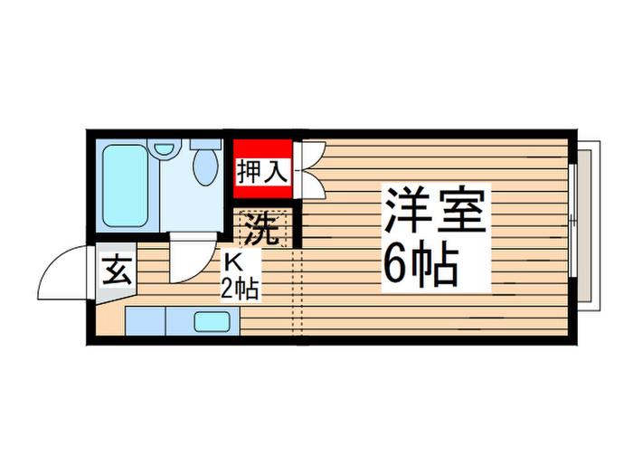メゾンソレイユ(1K/1階)の間取り写真