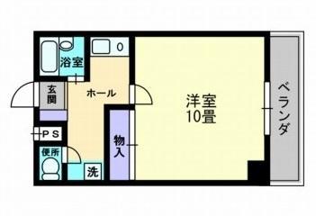 ロゼ三条(1K/2階)の間取り写真