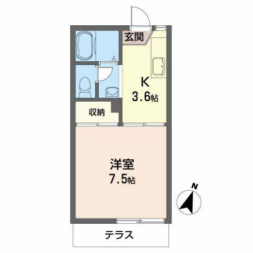 メゾンタカノ(1K/1階)の間取り写真