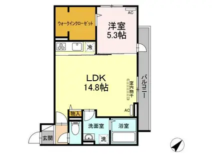 クレストヒルズ(1LDK/3階)の間取り写真