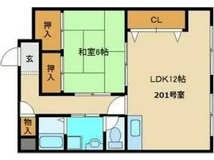 プレアール吹田サウス(2DK/3階)の間取り写真