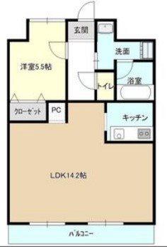 CERES賑町(1LDK/8階)の間取り写真