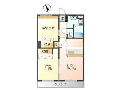 クレストヒル龍田(2LDK/1階)の間取り写真