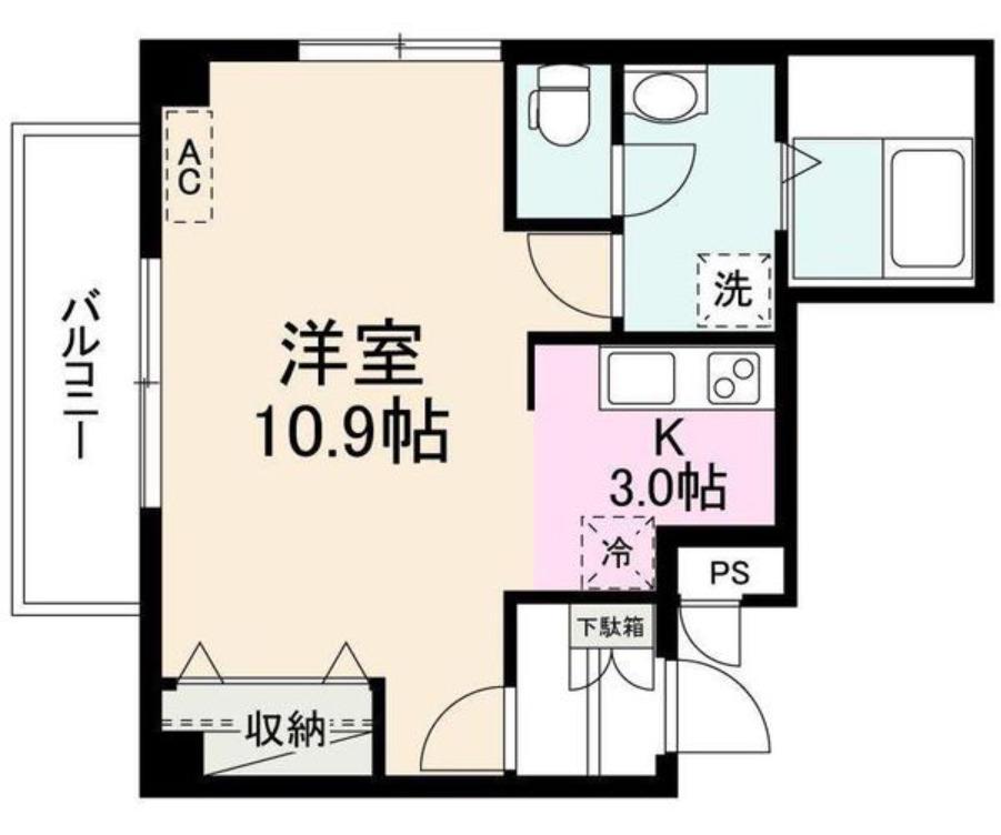 T・K TOWER(1K/5階)の間取り写真