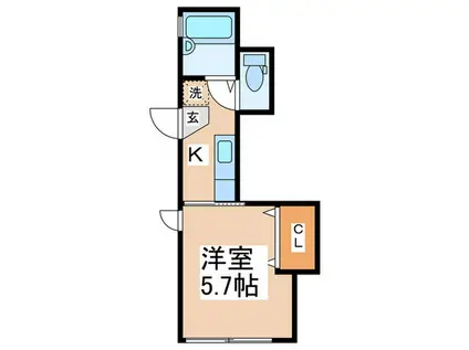 ニューユーフォリア杉山(1K/1階)の間取り写真