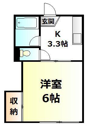 石井ハイツ(1K/1階)の間取り写真