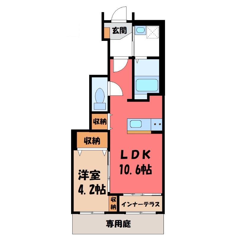 シャン・ド・フレーズ(1LDK/1階)の間取り写真