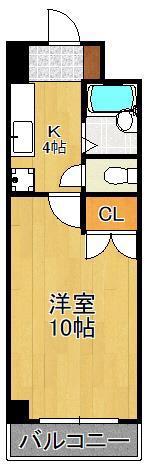 アヴィニール清水(1K/11階)の間取り写真